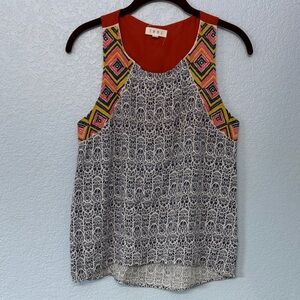 Tribal Colorful Geometric Tank Top By THML Size Small